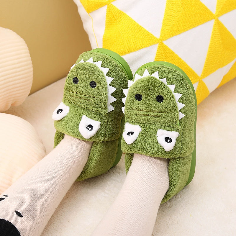 Boys Cute Dinosaur Footwear Winter Indoor/Outdoor Easy Slip-On for Bedtime & Play