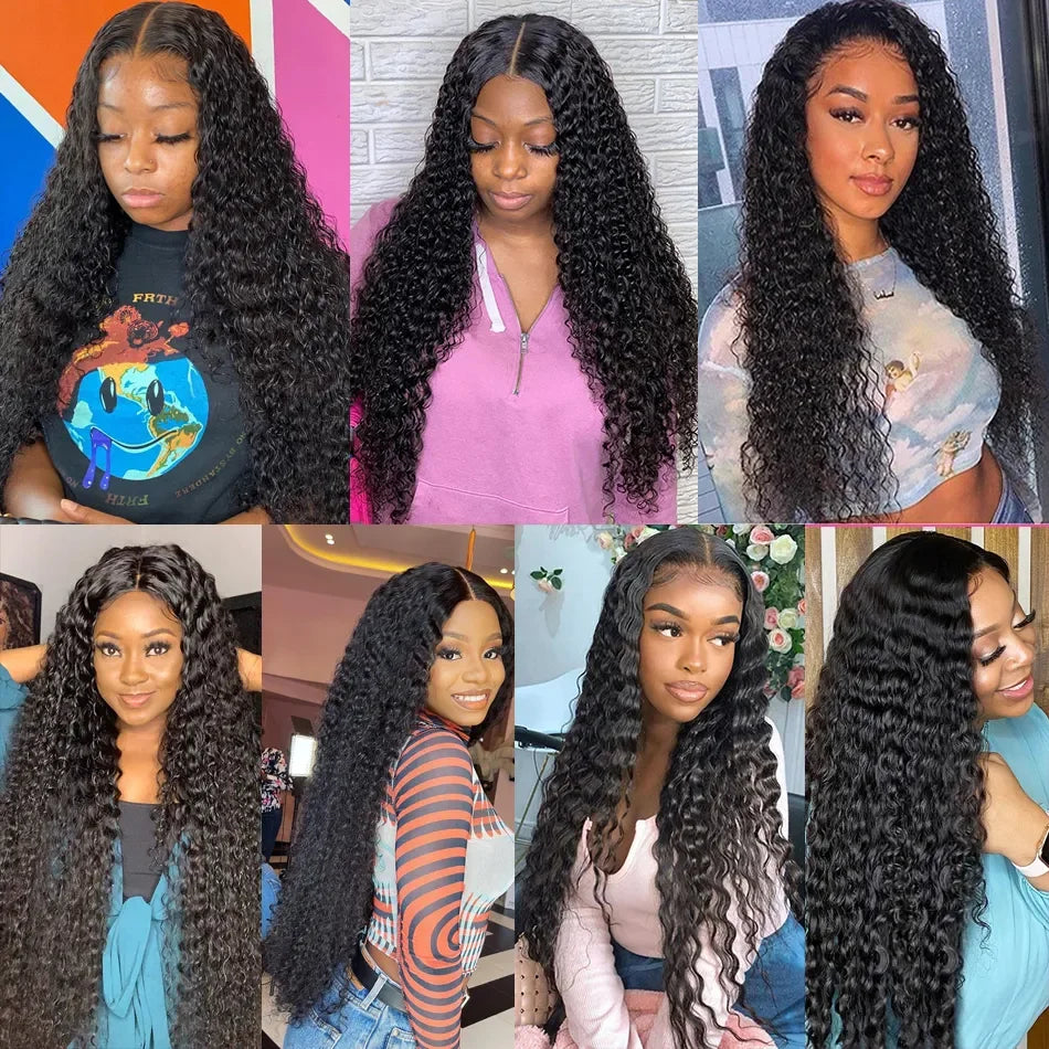 16 36 Inch 100% Human Hair Curly Raw Deep Wave Hair Bundle Extensions