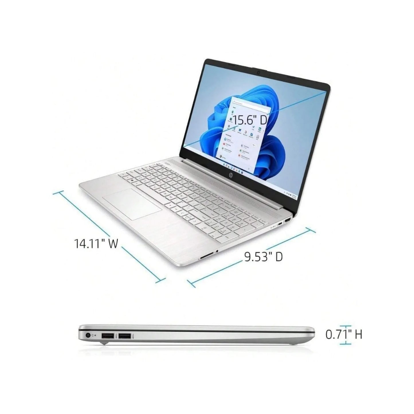 HP 15.6" HD Touchscreen Laptop,Intel Core i3-1215U,32GB RAM,2TB SSD,lntel UHD Graphics,Windows 11 Home,Silver