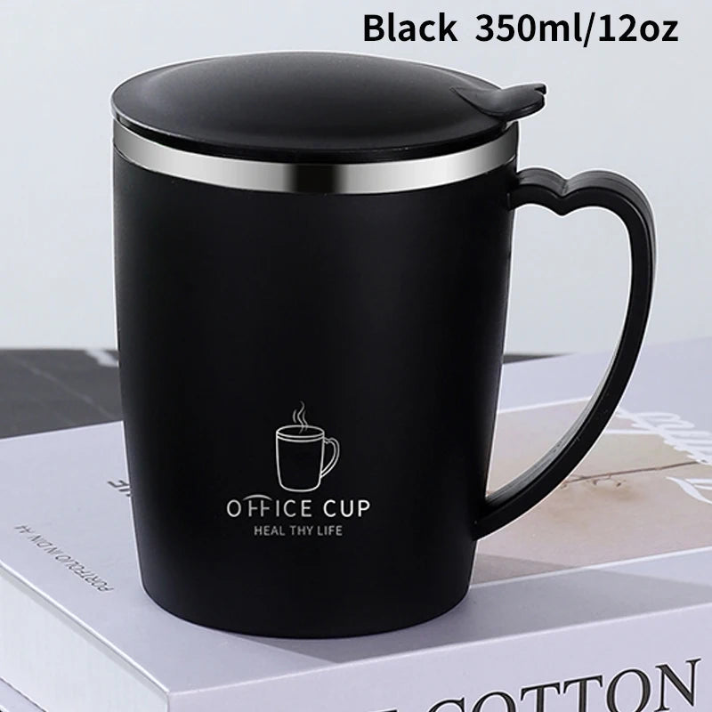 350ml Thermos Mug 304 Stainless Steel Coffee Cup With Handle Leak-Proof Portable Thermal Water Bottle Vacuum Flask Insulated Cup