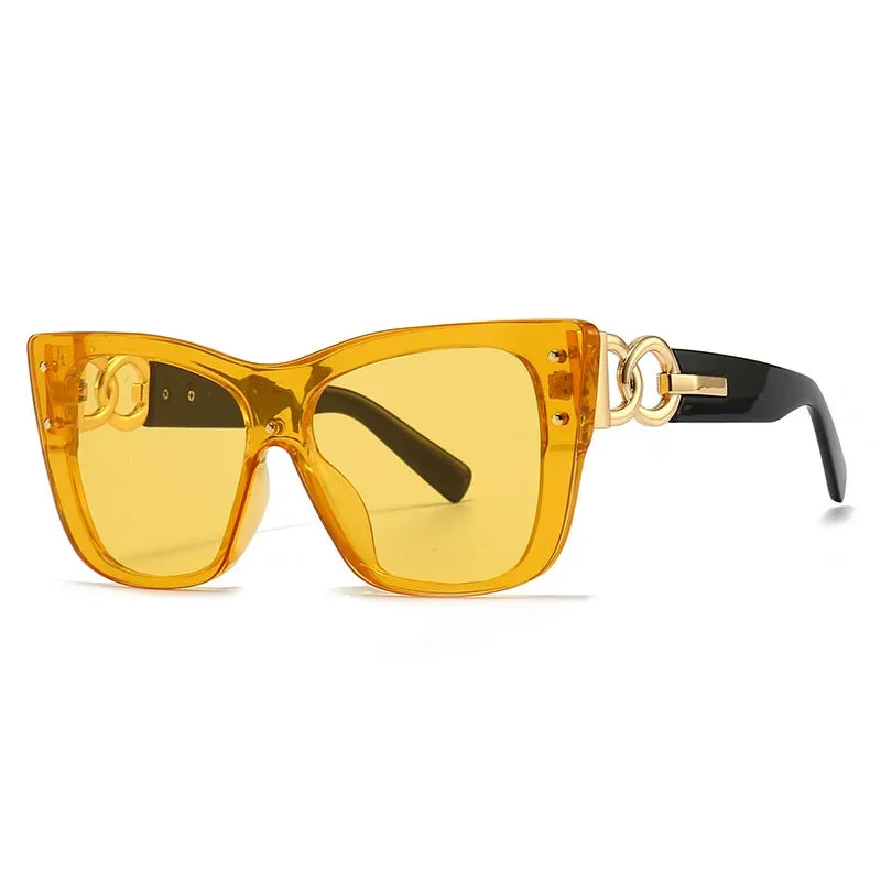 New Fashion Big Frame Cat Eye Sunglasses For Ladies Street Shot Fashionable Women Driving Shades UV400
