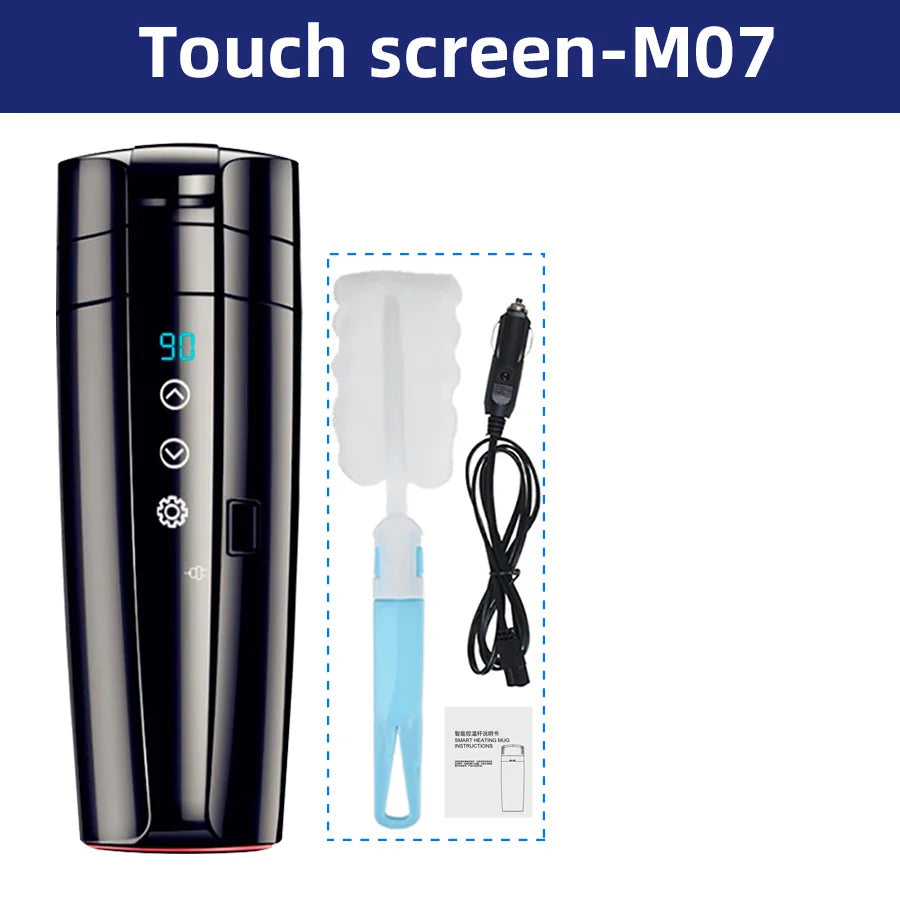 Car Heating Cup Electric Kettle Stainless Steel Smart Temperature Control Touch Travel Coffee Mug Warmer