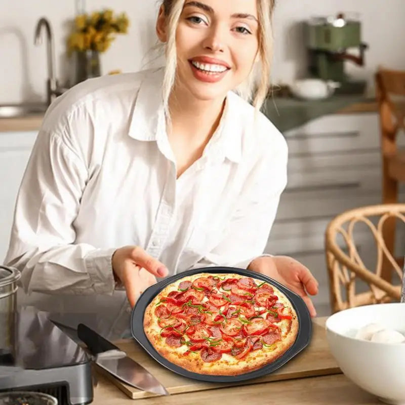 Baking Pan 14 Inch Oven Tray Baking Sheet Carbon Steel with Perforated Holes Non-Stick bakeware