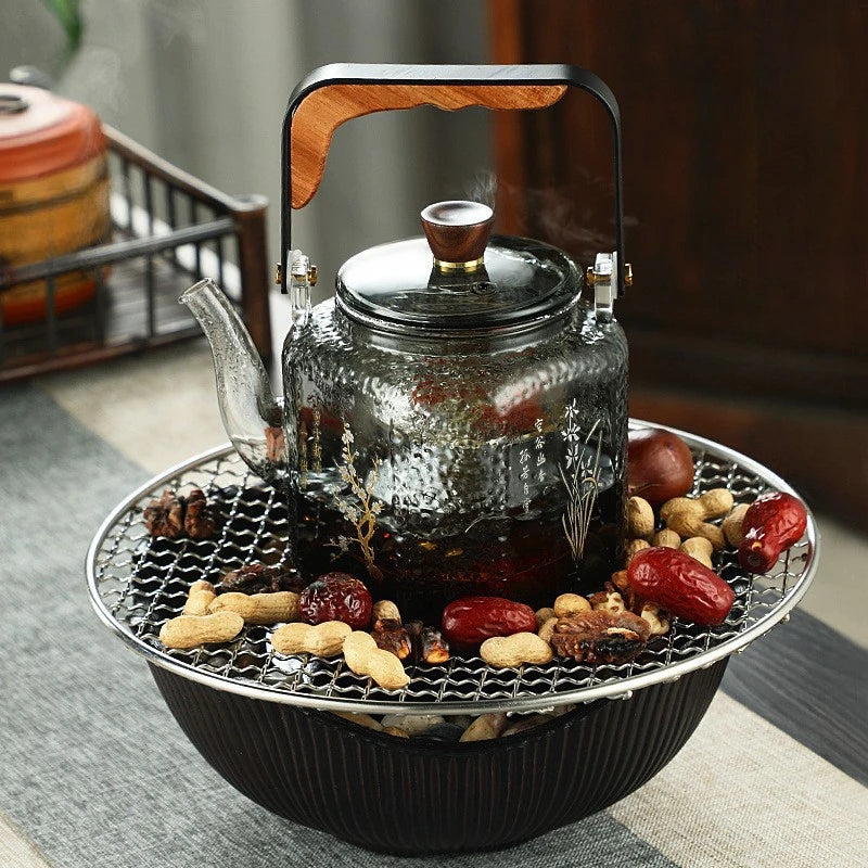 Teapot Household Glass Tea Maker High Temperature Resistant Steaming and Boiling Dual-purpose Teapot