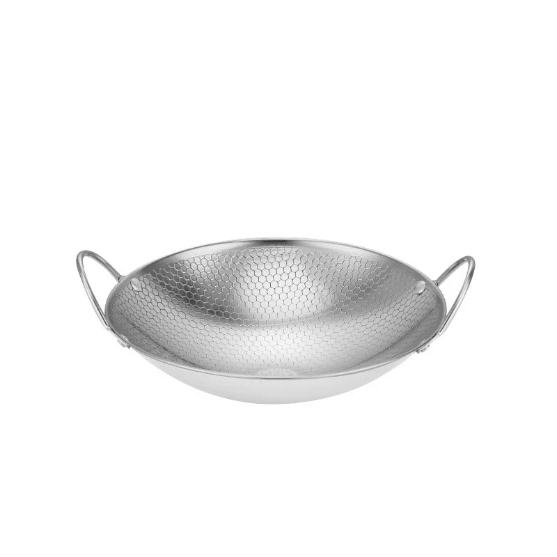 stainless steel honeycomb skillet non-stick with handle scratch-resistant 1pc 25cm/11.42inch cooking pasta steak porridge ramen