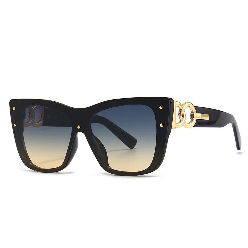 New Fashion Big Frame Cat Eye Sunglasses For Ladies Street Shot Fashionable Women Driving Shades UV400
