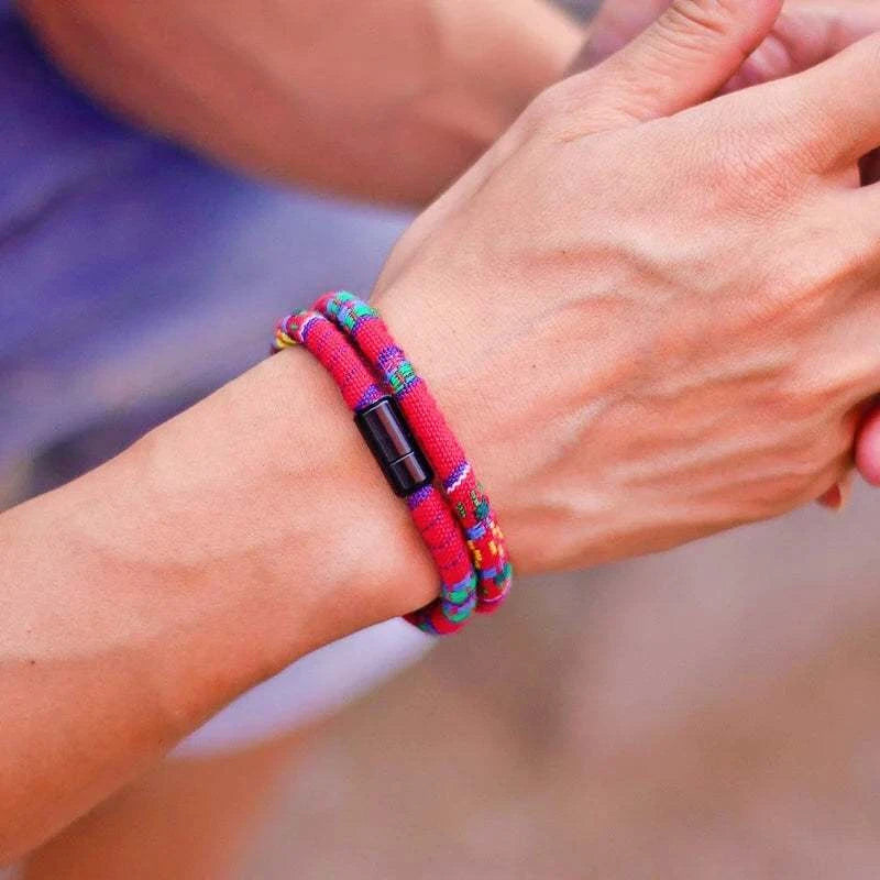 Men Bohemia Rope Bracelet Attract Magentic Adventure Survival Braslet Pulseras Hilo Hombre Beach Surf Brazalete