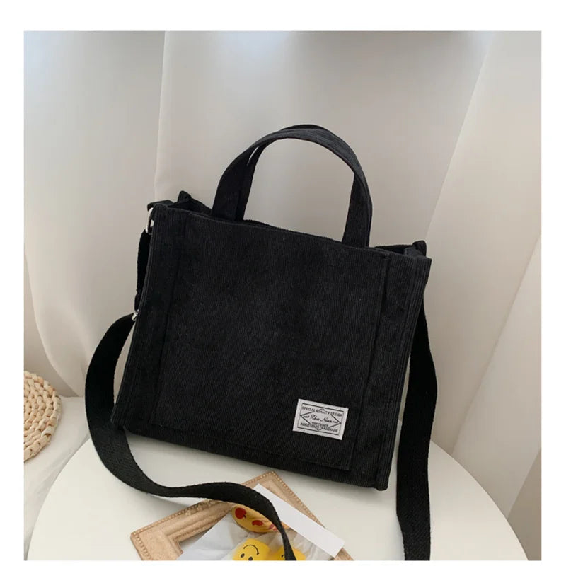 Rilibegan Shoulder Bag For Women Fashion Style Simple Corduroy Portable Large Capacity Bag Small Trend Square Handbag