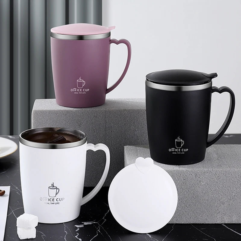 350ml Thermos Mug 304 Stainless Steel Coffee Cup With Handle Leak-Proof Portable Thermal Water Bottle Vacuum Flask Insulated Cup