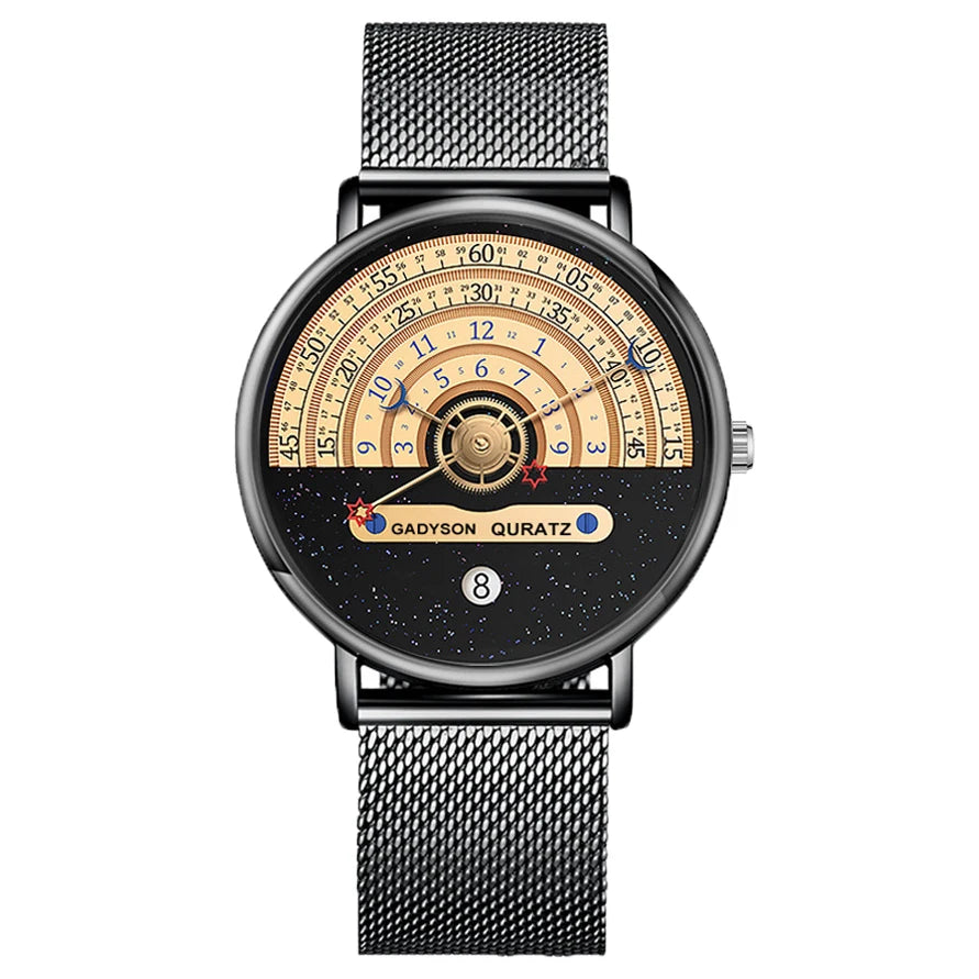 Unique Business Men Watch Auto Date Stainless Steel Strap Quartz Fashion Wristwatch Man Gifts Calendar Clock For Him