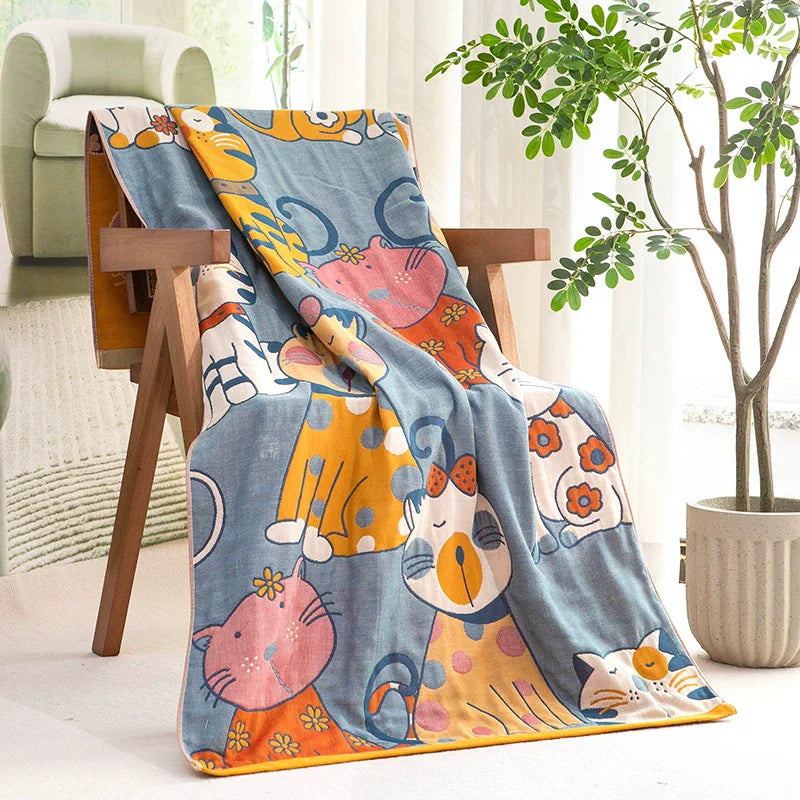 Cartoon Strawberry Cotton 80x160CM Big Towel for Kids Men Women Bathroom Luxury Super Absorbent Towel for bath