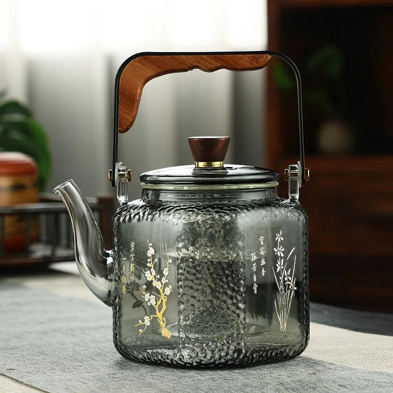 Teapot Household Glass Tea Maker High Temperature Resistant Steaming and Boiling Dual-purpose Teapot