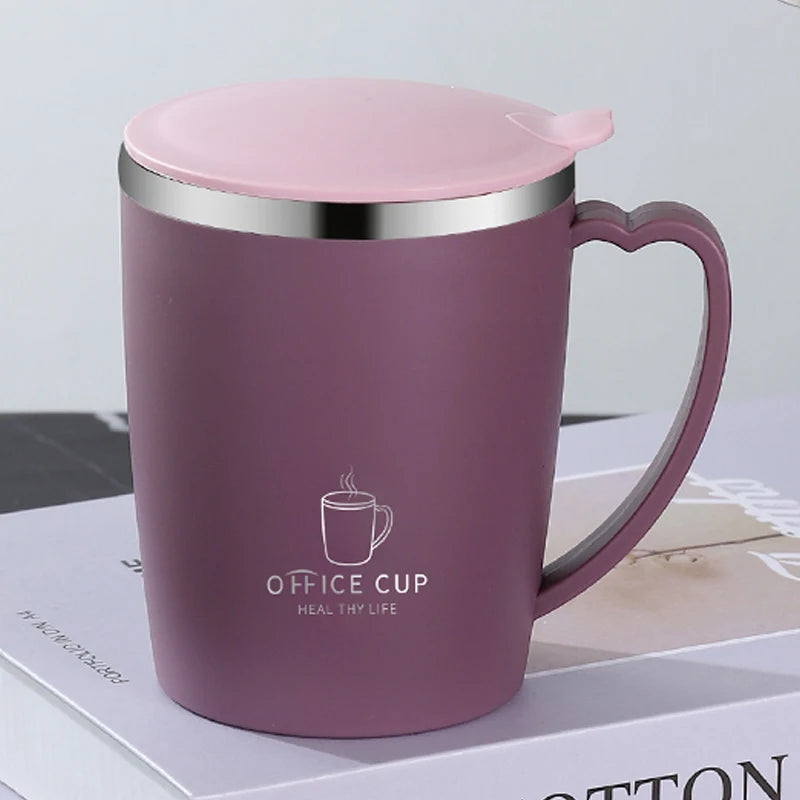 350ml Thermos Mug 304 Stainless Steel Coffee Cup With Handle Leak-Proof Portable Thermal Water Bottle Vacuum Flask Insulated Cup