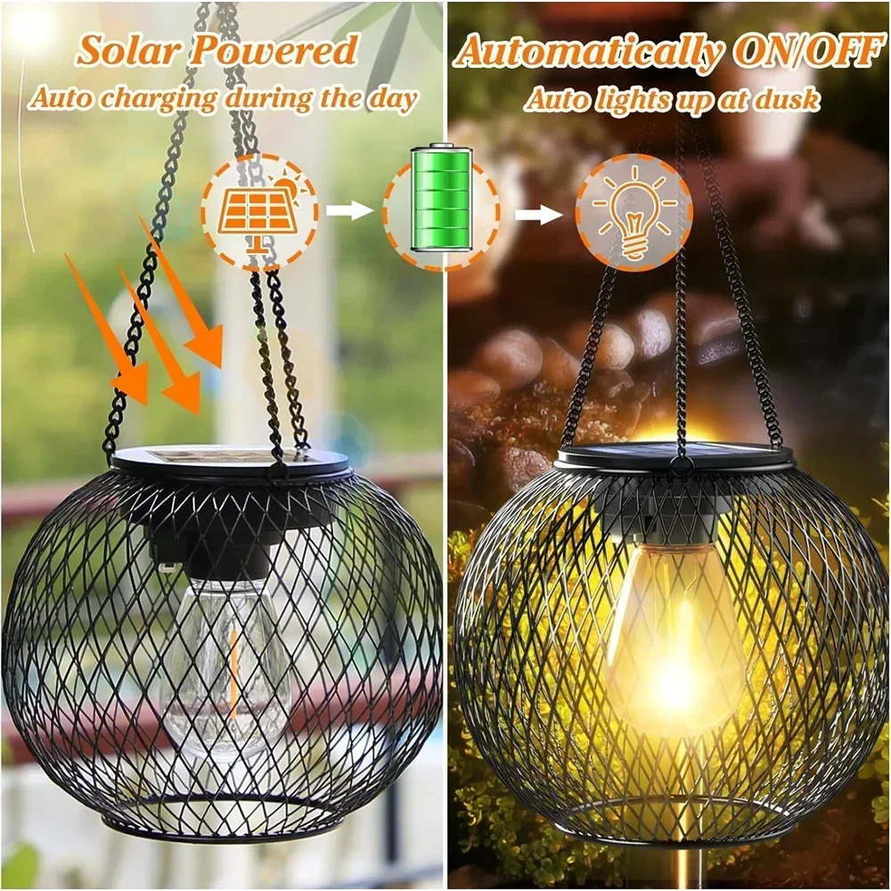 Solar Lantern Outdoor Yard Garden Lamp Solar Lights for Outside Decorative Hanging Lights Outdoor Waterproof Solar Lanterns