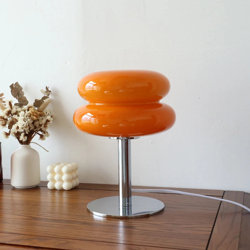 Macaron Glass Table Lamp Living Room Atmosphere Lamps Eye Protection Night Light Bedside Decor