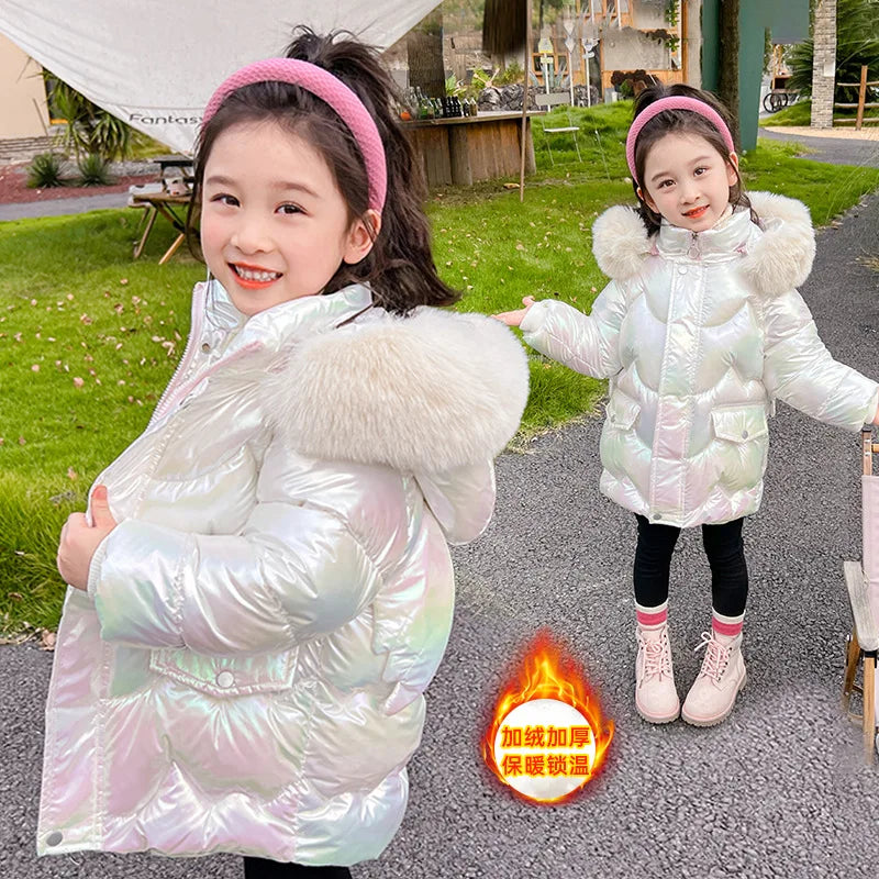 Girls Winter Jacket Cute Warm Parka Snowsuit Children Clothing for 2 3 4 5 6 8 10 years