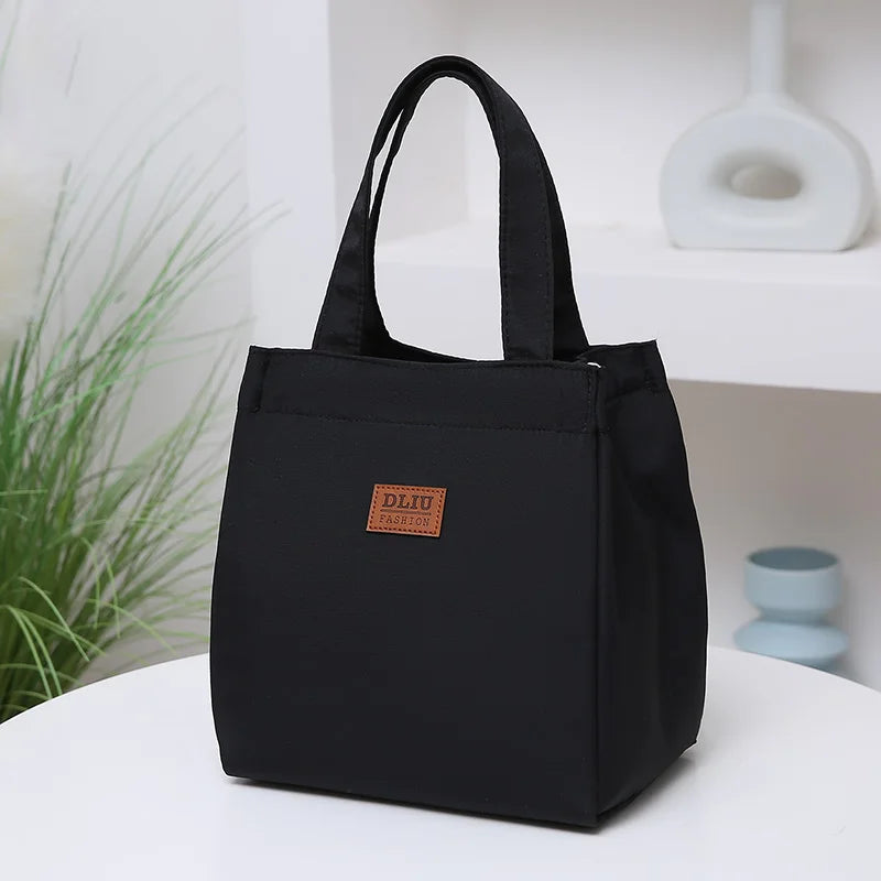 Large Capacity Lunch Bag with Aluminum Foil Insulation for Work Simple and Practical Top Handle Bag