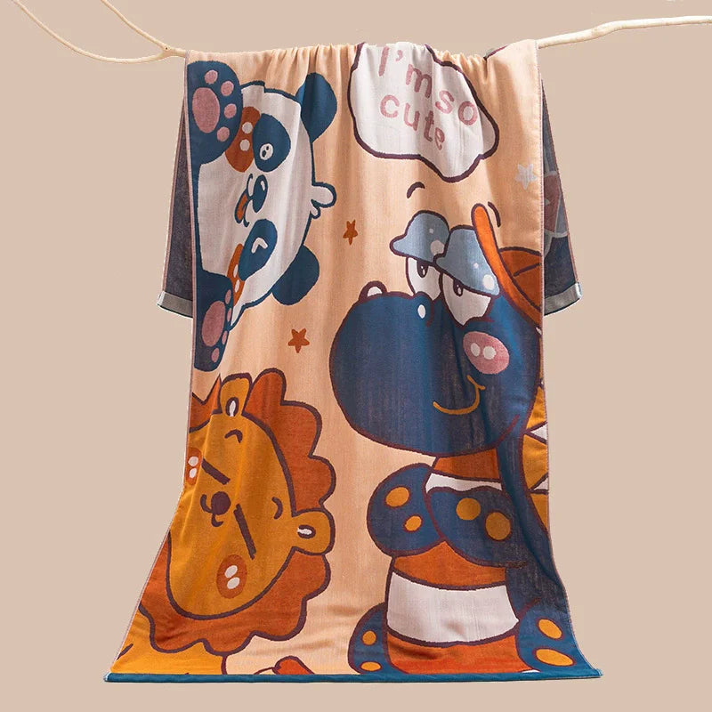 Cartoon Strawberry Cotton 80x160CM Big Towel for Kids Men Women Bathroom Luxury Super Absorbent Towel for bath