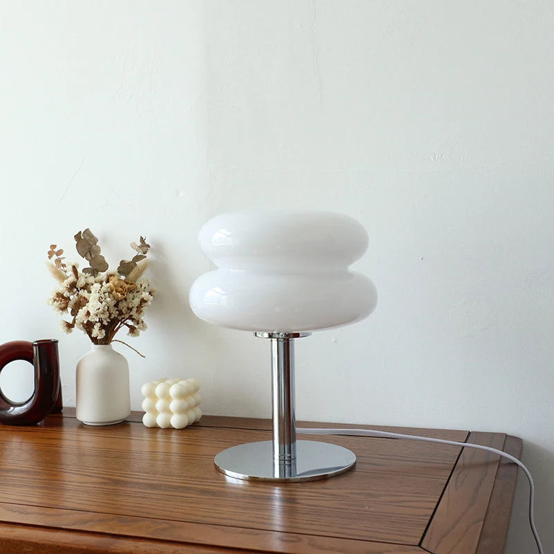 Macaron Glass Table Lamp Living Room Atmosphere Lamps Eye Protection Night Light Bedside Decor