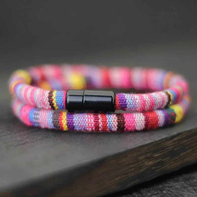Men Bohemia Rope Bracelet Attract Magentic Adventure Survival Braslet Pulseras Hilo Hombre Beach Surf Brazalete