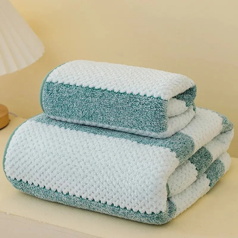 Bath Towel Washcloth Cotton Towel Solid Color Soft Absorbent Towels Multipurpose Use
