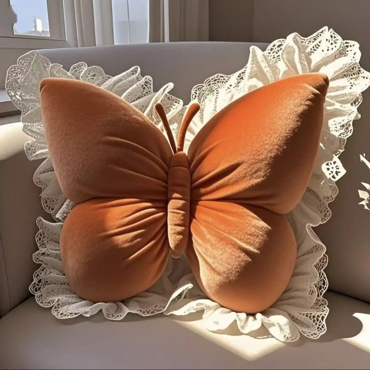 Princess Butterfly Office Pillow Polyester Cotton Blend Rectangle Cushion for Living Room Bedroom Car Sofa Decorative Travel Body Bedding