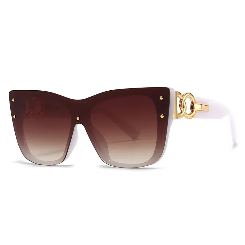 New Fashion Big Frame Cat Eye Sunglasses For Ladies Street Shot Fashionable Women Driving Shades UV400