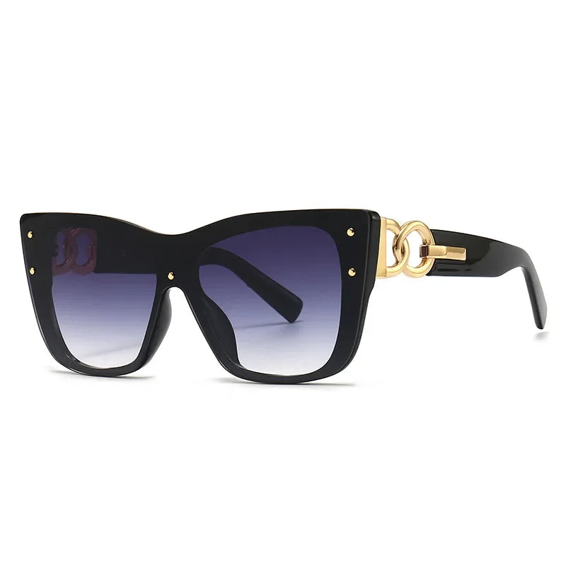 New Fashion Big Frame Cat Eye Sunglasses For Ladies Street Shot Fashionable Women Driving Shades UV400