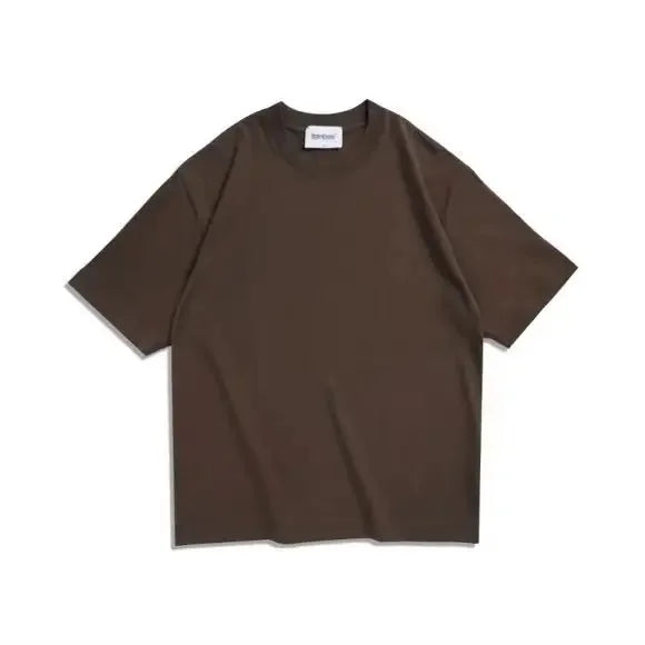Loose Short Sleeve Men's T-shirt Spring Summer Shoulder Drop Style Casual Cotton Crew Neck Top