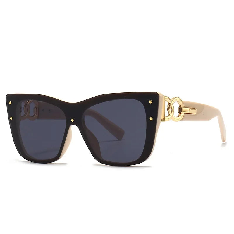 New Fashion Big Frame Cat Eye Sunglasses For Ladies Street Shot Fashionable Women Driving Shades UV400