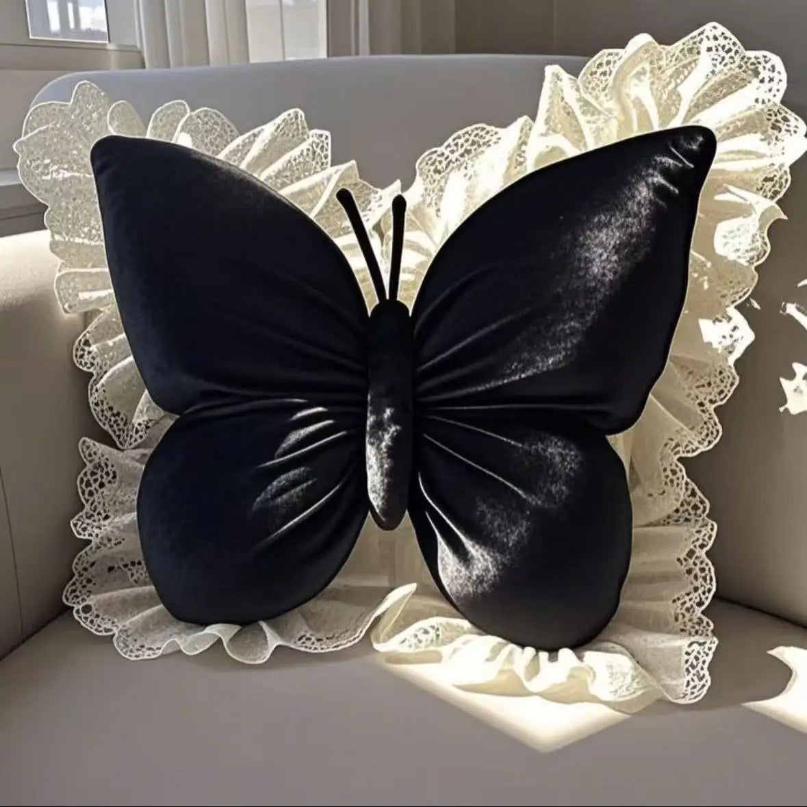 Princess Butterfly Office Pillow Polyester Cotton Blend Rectangle Cushion for Living Room Bedroom Car Sofa Decorative Travel Body Bedding