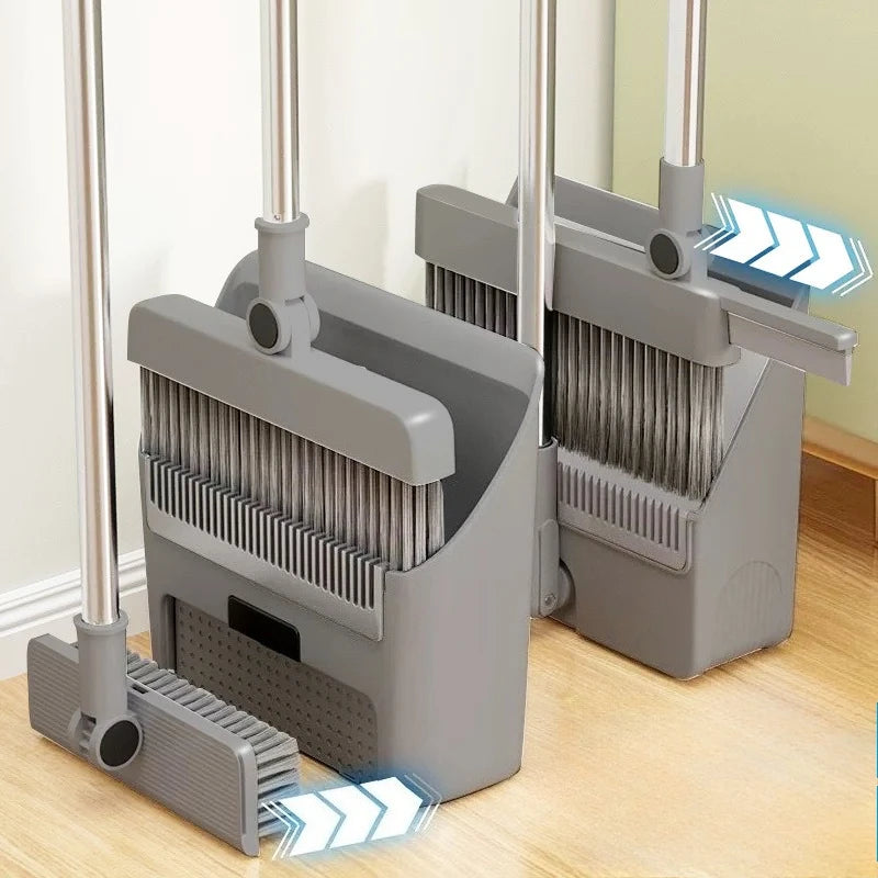 4-in-1 Broom Combo Set with Dustpan Squeegee Floor Brush - Multi-Purpose Cleaning Tool for Home Commercial Use by Andralyn