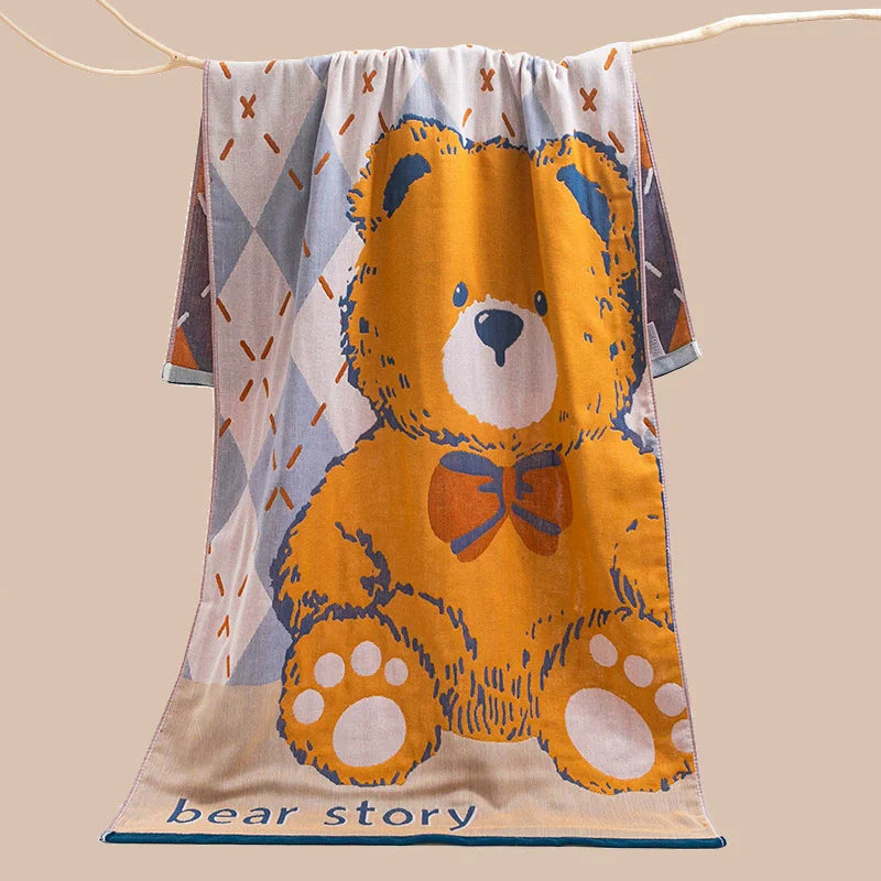 Cartoon Strawberry Cotton 80x160CM Big Towel for Kids Men Women Bathroom Luxury Super Absorbent Towel for bath