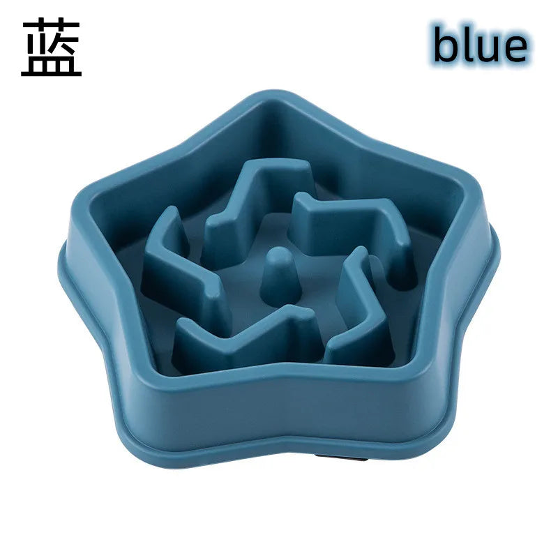 Pet Cat Dog Slow Food Bowl Fat Help Healthy Round Anti-choking Non-slip Multiple Colors Shapes
