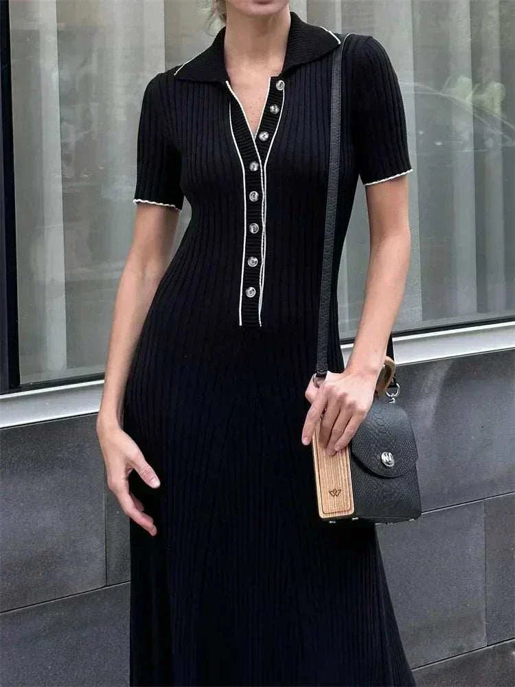 White maxi dress for women with short sleeves, patchwork design, ankle-length A-line silhouette, and O-neck collar.