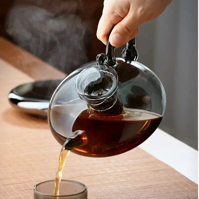 Flower tea pot set luxury English heat-resistant glass Nordic health pot