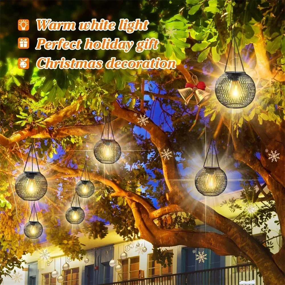 Solar Lantern Outdoor Yard Garden Lamp Solar Lights for Outside Decorative Hanging Lights Outdoor Waterproof Solar Lanterns