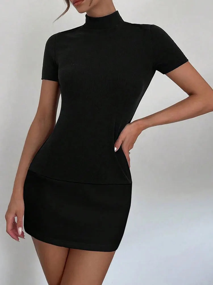 Summer Female Mini Casual High Waist Sexy Skinny Bodycon Women's Mini Dress