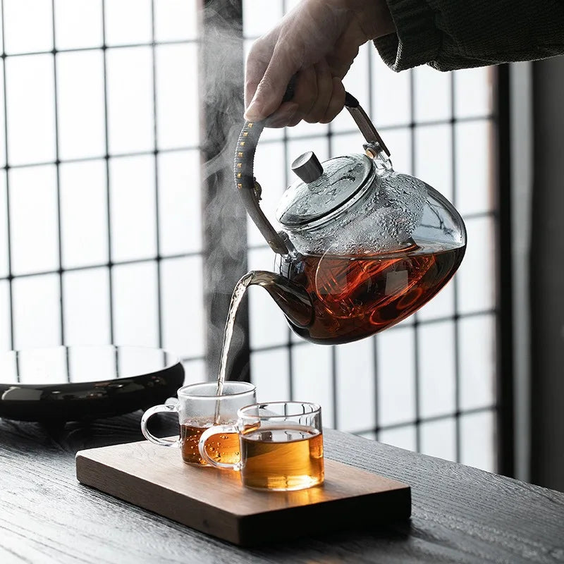 Teapot Household Glass Tea Maker High Temperature Resistant Steaming and Boiling Dual-purpose Teapot