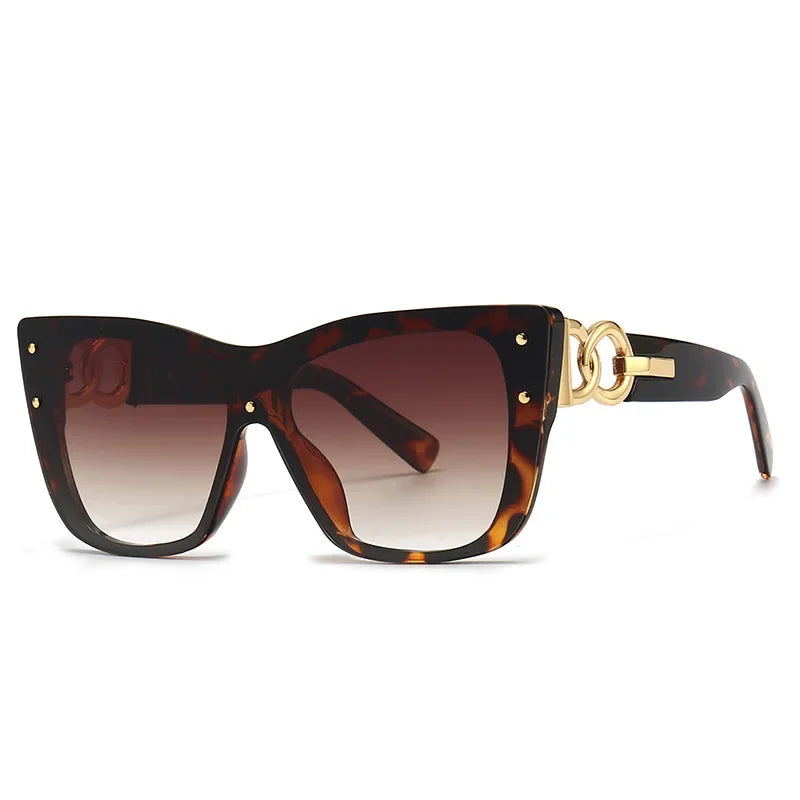 New Fashion Big Frame Cat Eye Sunglasses For Ladies Street Shot Fashionable Women Driving Shades UV400