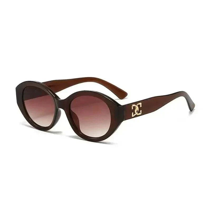 Unisex luxury brand fashion small round gradient UV400 sunglasses with polycarbonate frame and lenses