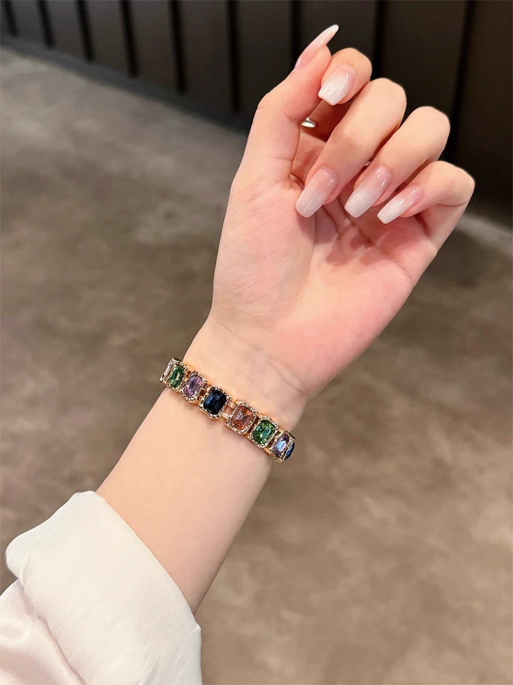 Diamond Band Elasticity Metal Strap for iWatch Ultra Apple Watch 38mm 40mm 41mm 42mm 45mm 46mm 49mm Women's Watchband Zinc Alloy
