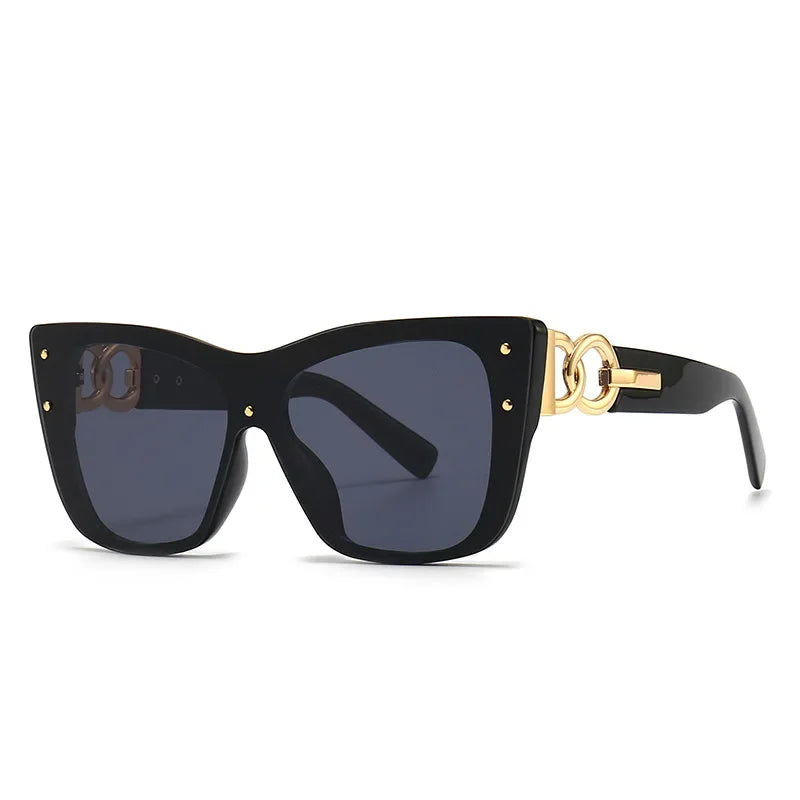 New Fashion Big Frame Cat Eye Sunglasses For Ladies Street Shot Fashionable Women Driving Shades UV400