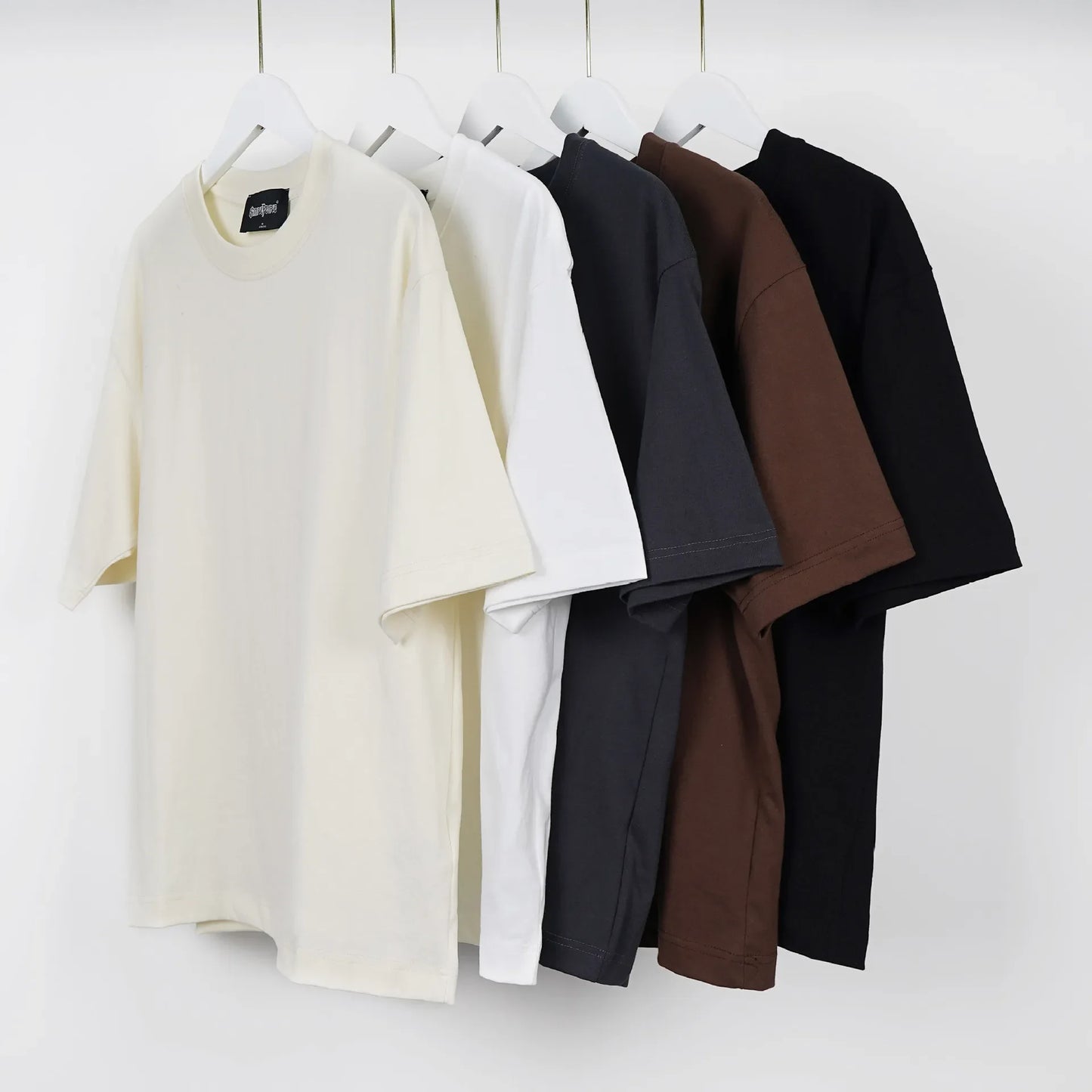 Loose Short Sleeve Men's T-shirt Spring Summer Shoulder Drop Style Casual Cotton Crew Neck Top