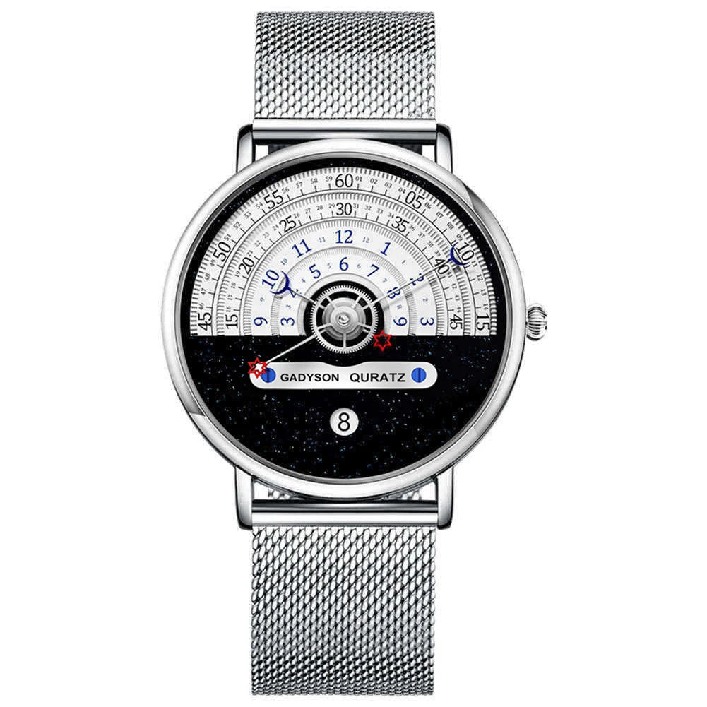 Unique Business Men Watch Auto Date Stainless Steel Strap Quartz Fashion Wristwatch Man Gifts Calendar Clock For Him