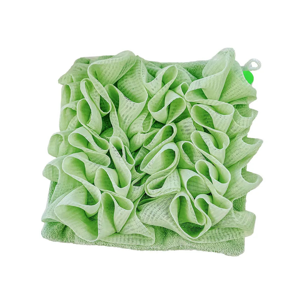 Bath Ball 2 in 1 Towel Loofah With Drawstring Closure For Soap Soft Exfoliating Skin Care Bathing Tool