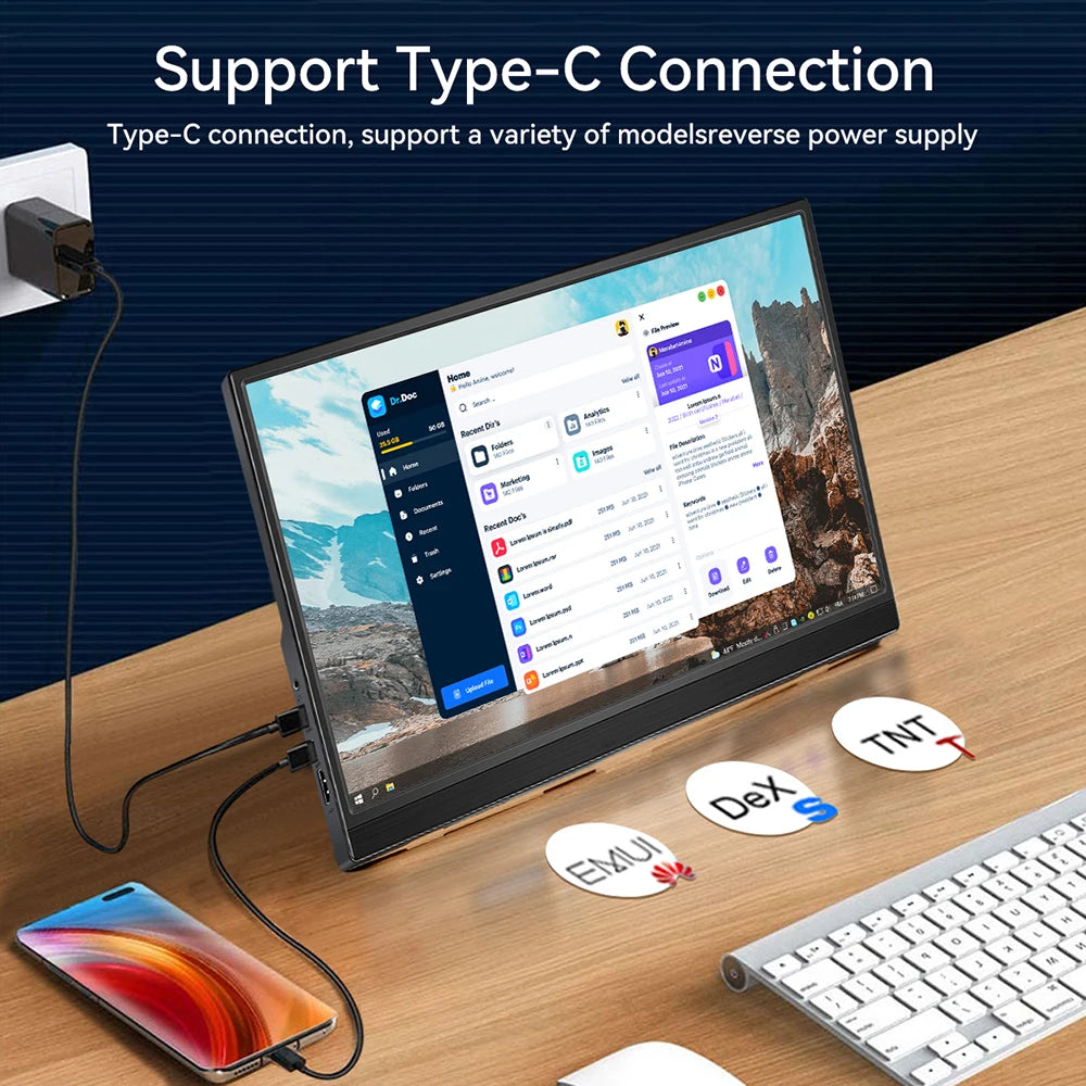 Portable Monitor Touchscreen 16/15.6/14 inch Monitors for USB HDMI-Compatible Computer Display