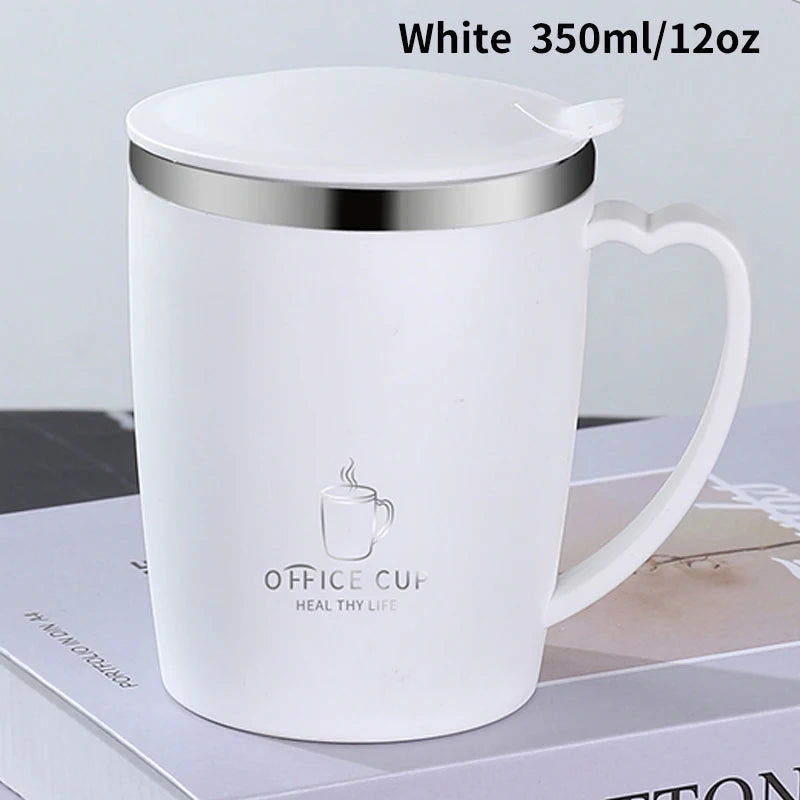 350ml Thermos Mug 304 Stainless Steel Coffee Cup With Handle Leak-Proof Portable Thermal Water Bottle Vacuum Flask Insulated Cup