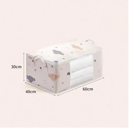 Large Capacity Clothes Storage Bag Organizer With Sturdy Zipper Reinforced Handle Suitable For Blankets Bedding Foldable