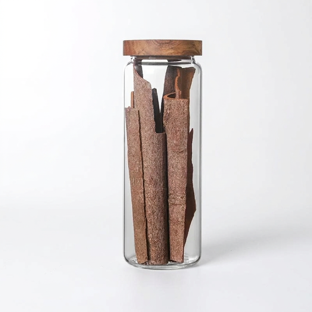 1pcs Wood Lid Orgnizer Glass Airtight Canister Jar Sealed Food Container Ginger Cereal Dispenser Set Kitchen Storage Bottles